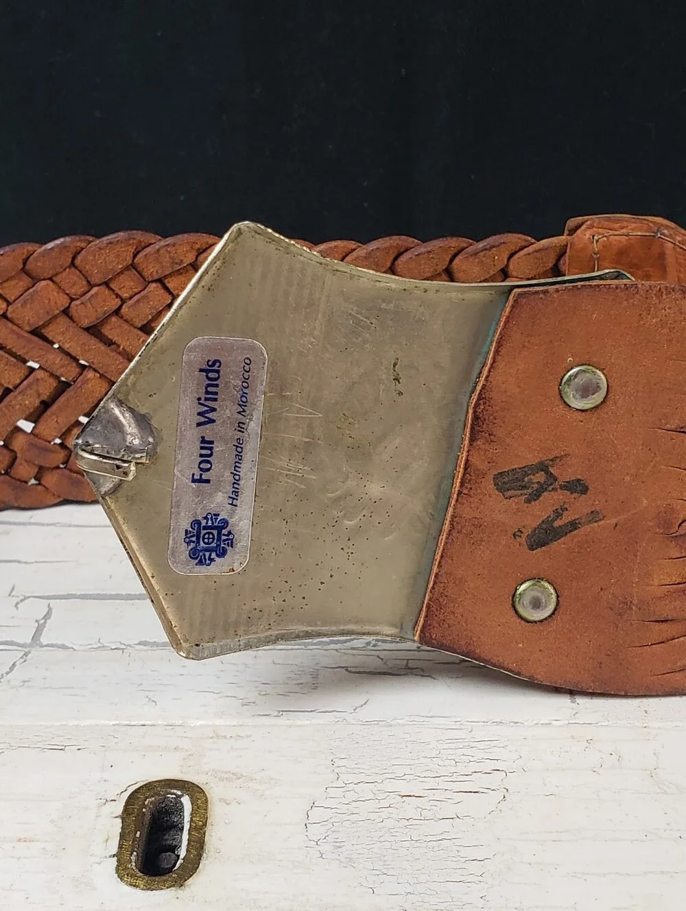 Four Winds Wide Braided Leather Waist Wrap/ Belt in Cognac - Women's M (30-32)
